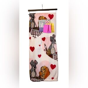 Disney Lady and the Tramp Blanket - Red, Pink, White